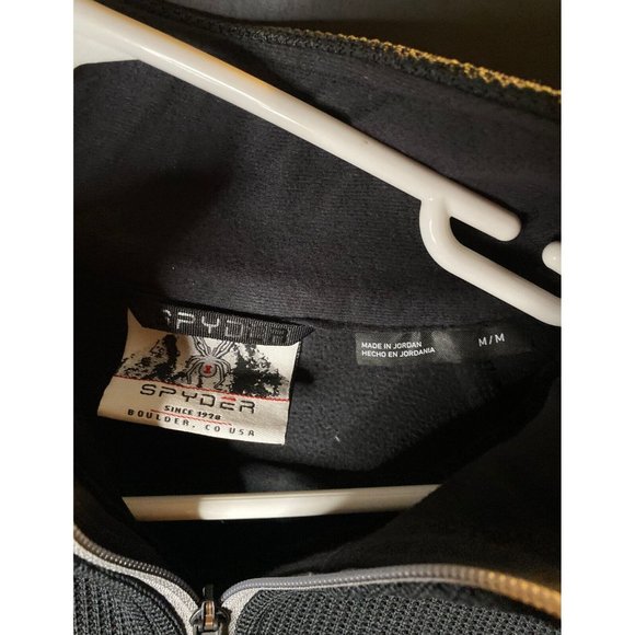 Spyder Sweater 1/2 Zip Jacket Mens M Black 199306 Winter Sports - Picture 4 of 7